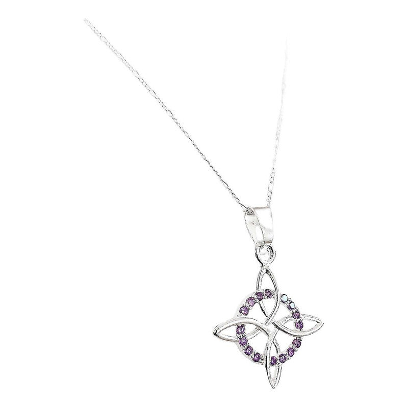 Dije Nudo Bruja Plata Solida 925 + Cadena 55 Cm Plata S925