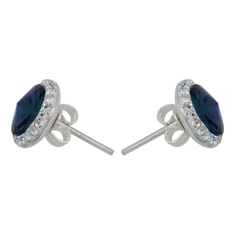 Juego De Cristal Dije Aretes Cadena Mujer Regalo Plata 925