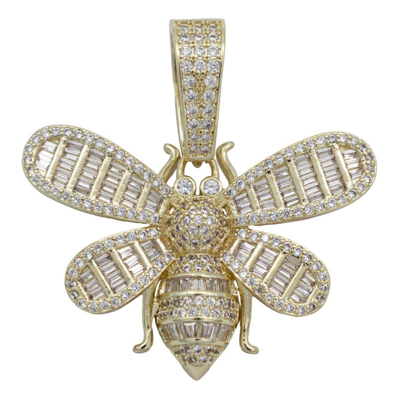 Dije Hombre Abeja Hiphop + Cadena Regalo Chapa Oro 14k