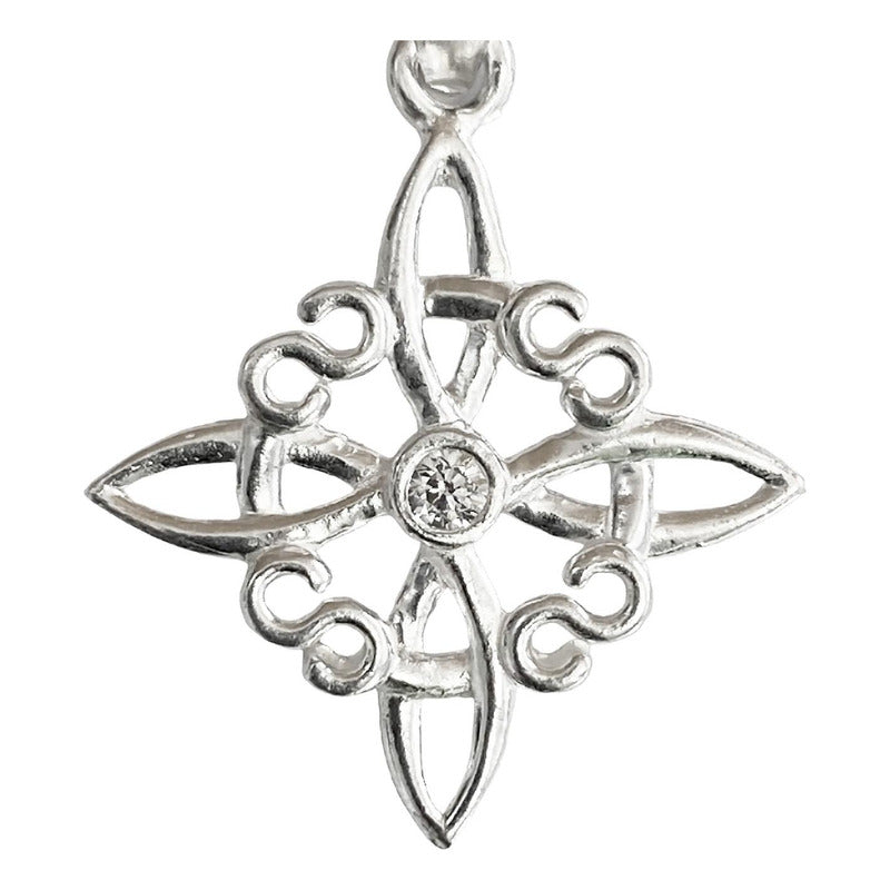 Dije Nudo De Bruja Celta Zirconia Centro Plata Ley 925
