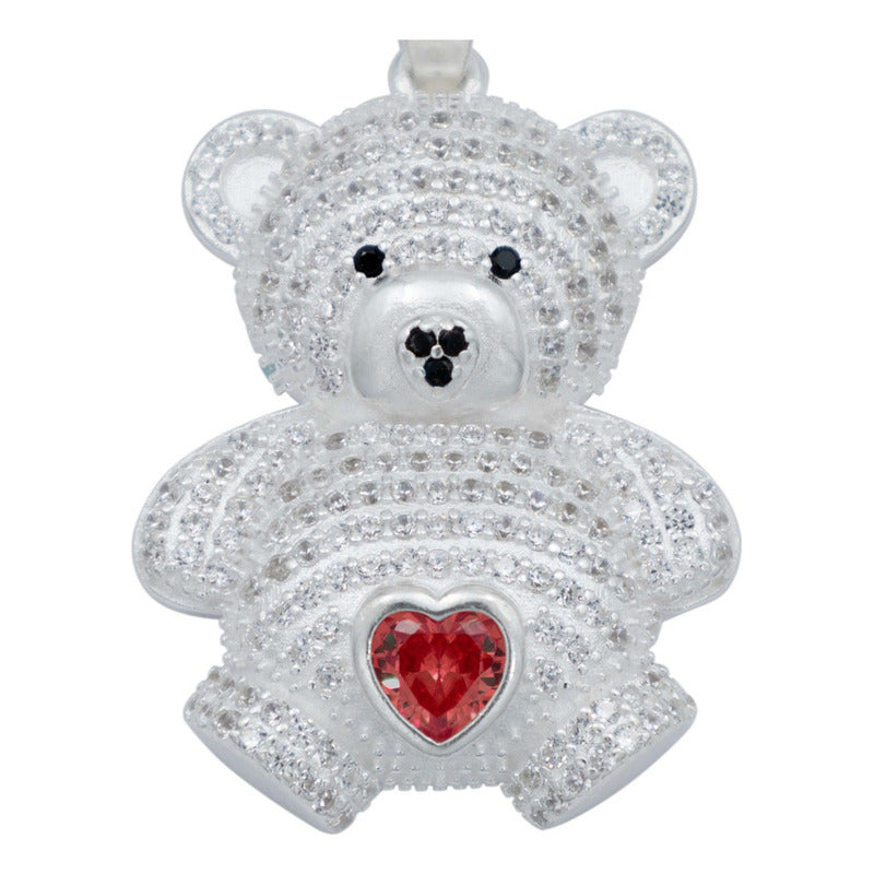 Dije Osito Corazón Zirconias Amor Regalo Plata 925