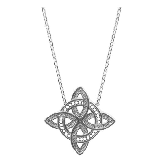 Collar Nudo De Bruja Celta Mujer Regalo Plata Italy 925 Plateado