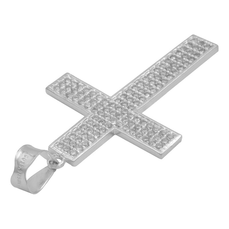 Dije Cruz Grande Zirconias Hombre Regalo Plata 925 4.5 Cm