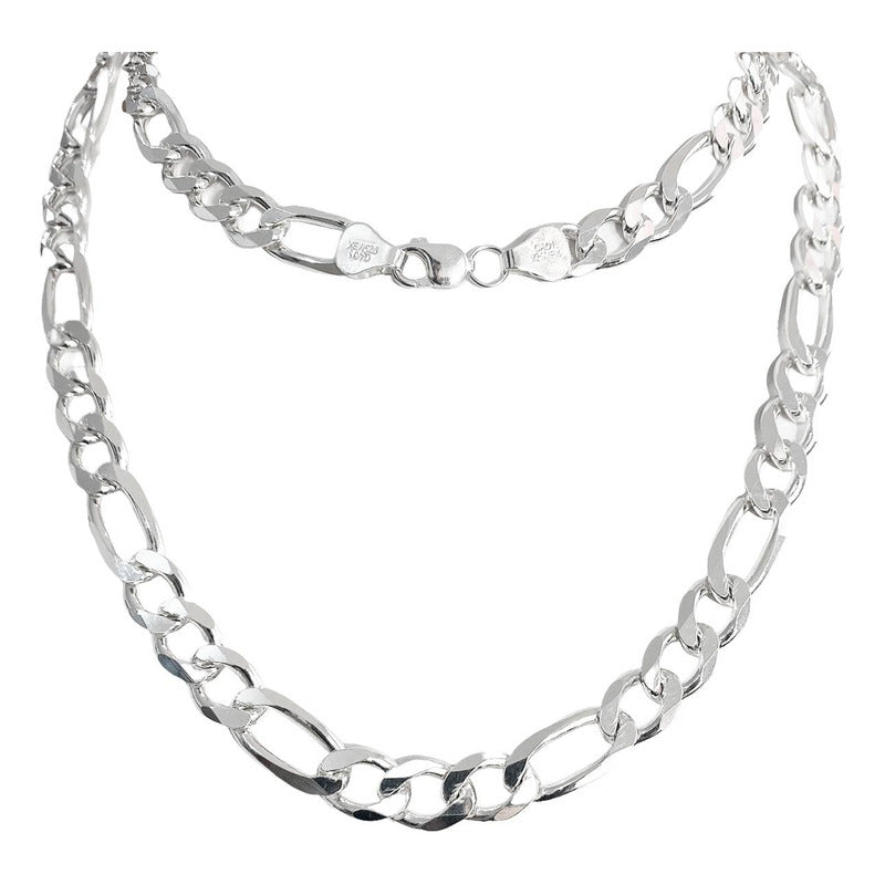 Cadena Gruesa De Plata 925 Hombre Fígaro 3x1 60 Cm X 1.1 Cm