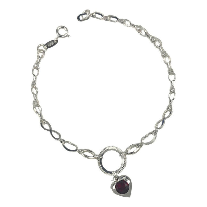 Pulsera Ajustable Corazon Amor Infinito Regalo Amistad Plata