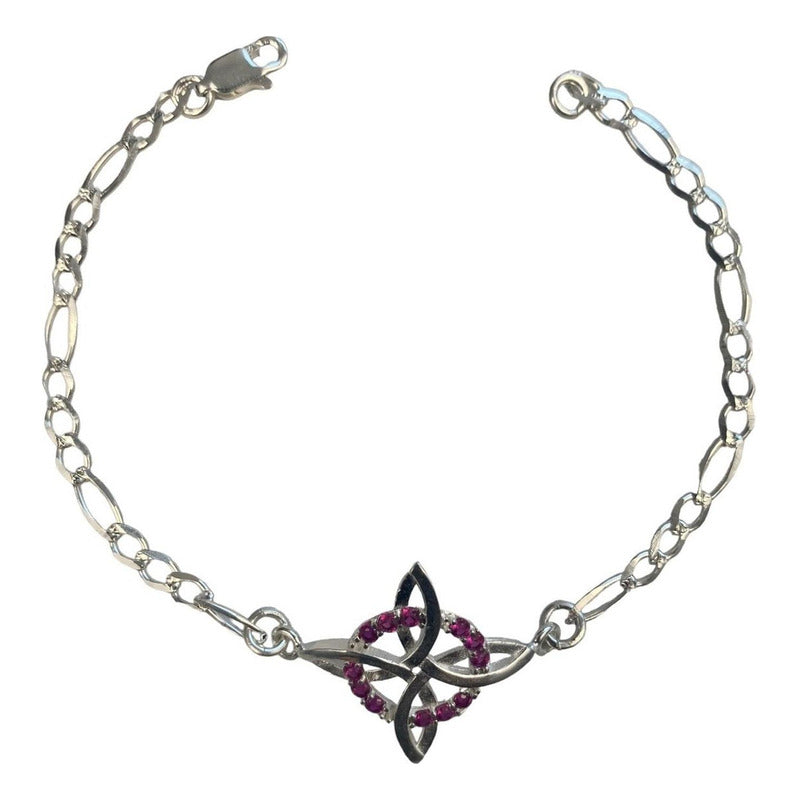 Pulsera Ajustable Nudo De Bruja Varios Colores En Plata 925
