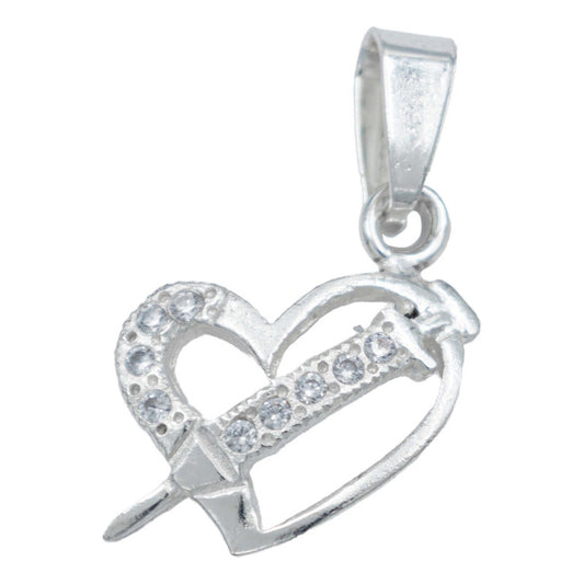 Dije Corazón Zirconias Inyección Mujer Regalo Plata 925 Plateado
