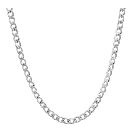 Cadena Collar Cubano De Hombre Mujer Acero Inox Plateado