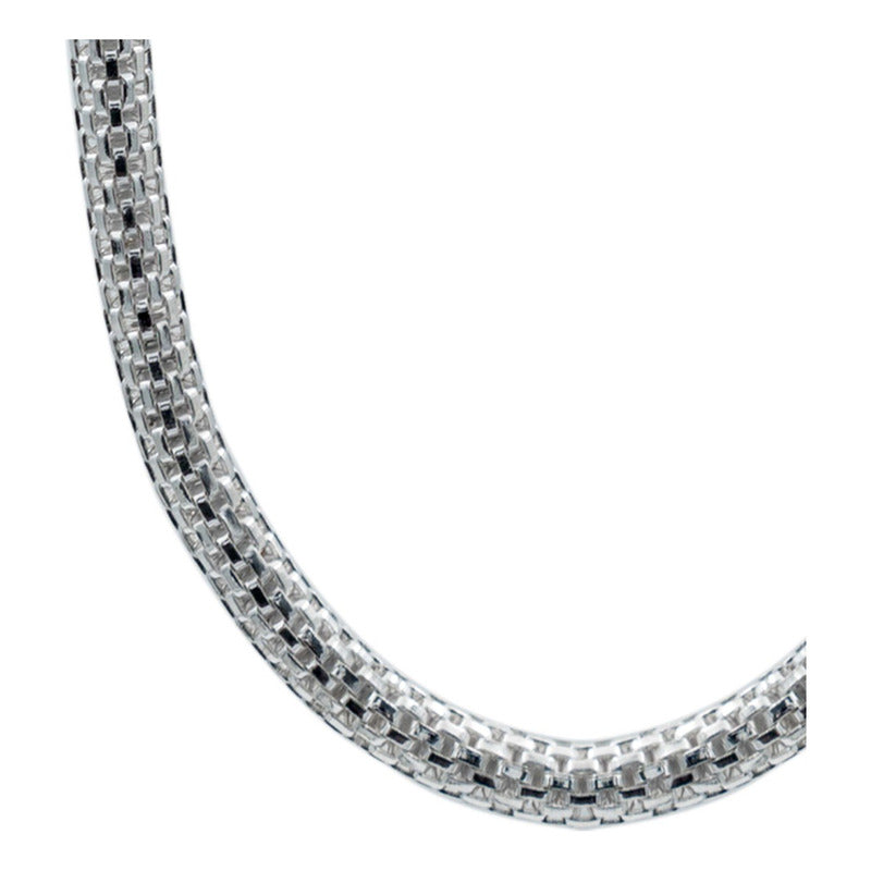 Cadena Tejido Malla Hombre Mujer Plata 925 60 Cm X 4 Mm