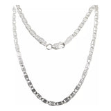 Cadena De Plata Ley .925 Marinera Diamantada 60 Cm X 4 Mm