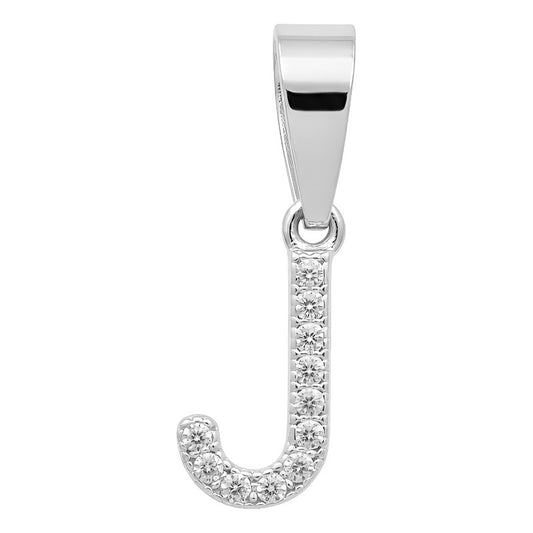 Dije Inicial De Plata 925 Zirconias 2 Cm Regalo Para Mujer J