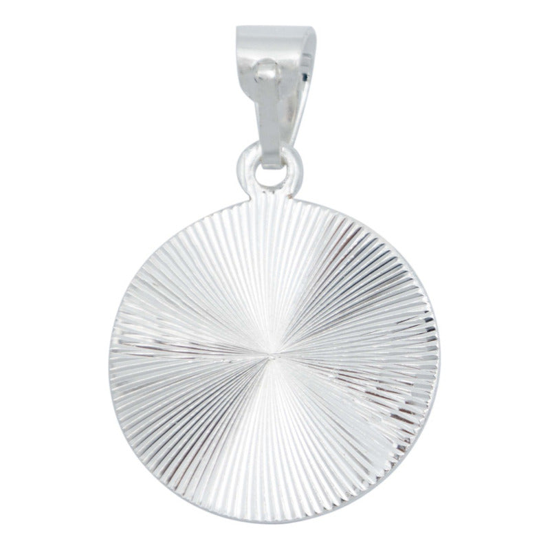 Dije Medalla Diamantada San Judas Tadeo Plata 925 2 Cm