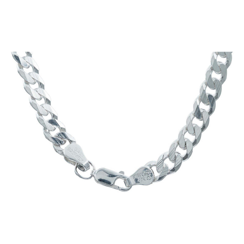 Cadena Cubana Cerrada Hombre Mujer Plata 925 80 Cm X 5 Mm Plateado