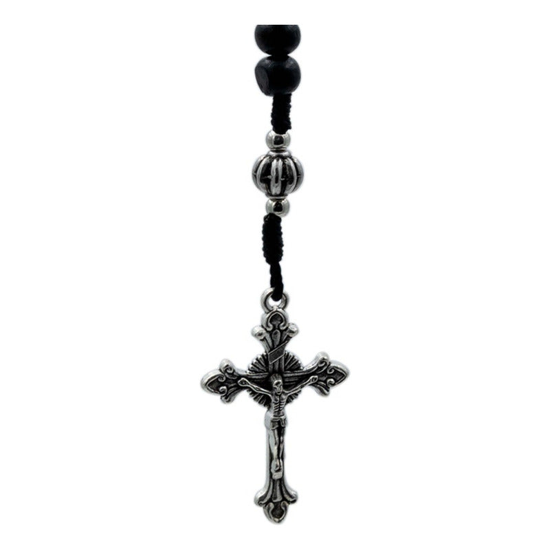 Rosario Católico Madera Con Metal San Benito Cristo Virgen