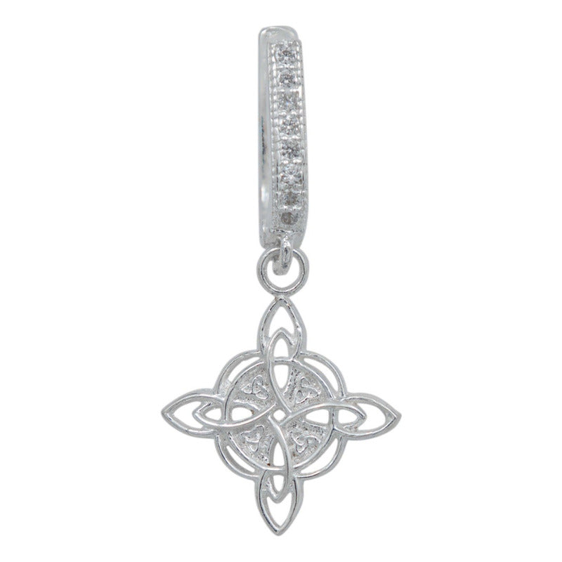 Arete Colgante Pendiente Nudo Bruja Triqueta Amor Plata S925