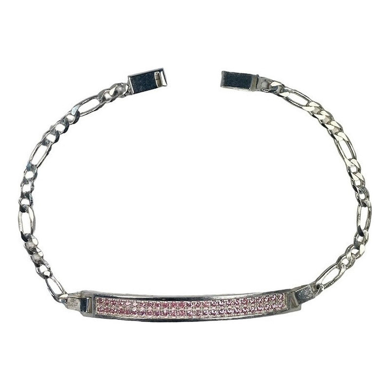 Pulsera Esclava Moderna De Placa Con Zirconias En Plata 925