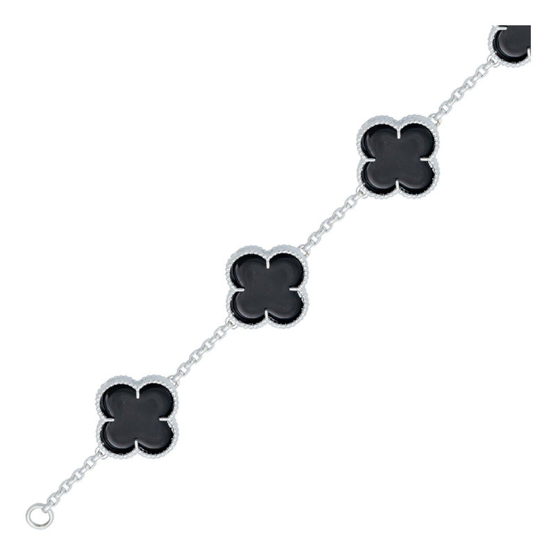 Pulsera Trebol Esmaltado Regalo Hombre Mujer Plata 925