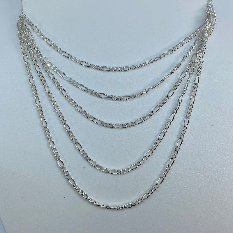 Juego Nudo Bruja Cadena Fígaro 3x1 + Aretes + Dije Plata 925