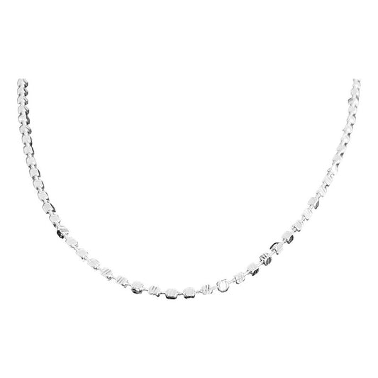 Collar Gargantilla Italiana De Cuadros S925 40 Cm X 2 Mm Plateado Largo / Ancho 40 Cm X 2 Mm