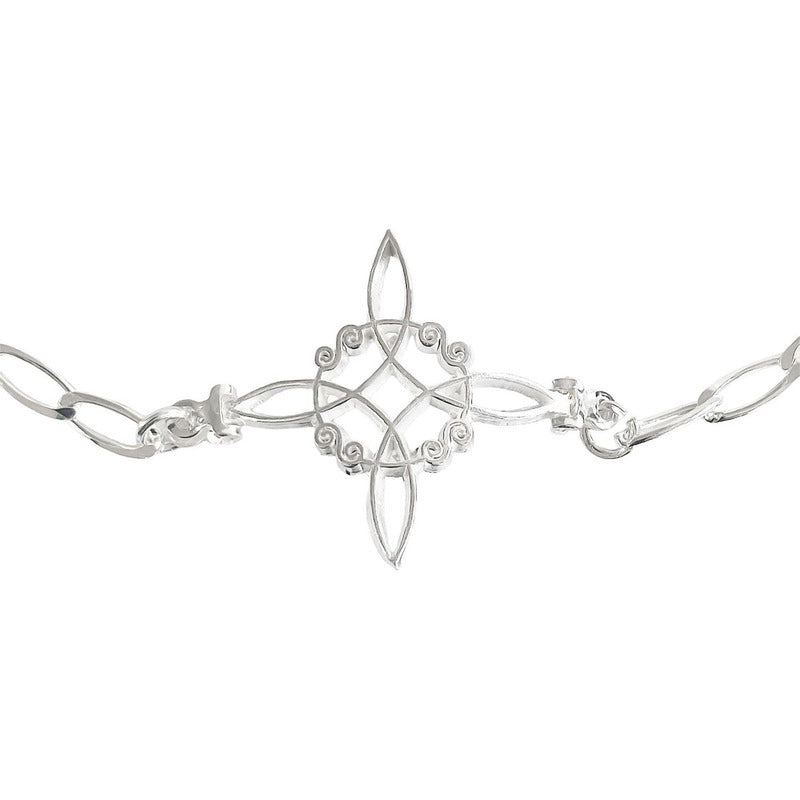 Pulsera Nudo De Bruja Esclava Semilla Melón En Plata Ley 925