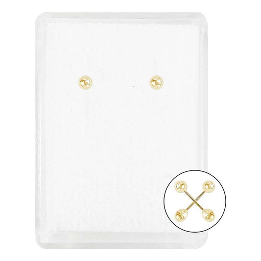 Arete Broquel Dormilona Bolita Bebe Agujerar #000 2mm Oro14k