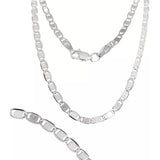 Cadena De Plata Ley .925 Marinera Unisex Lisa 50 Cm X 4 Mm