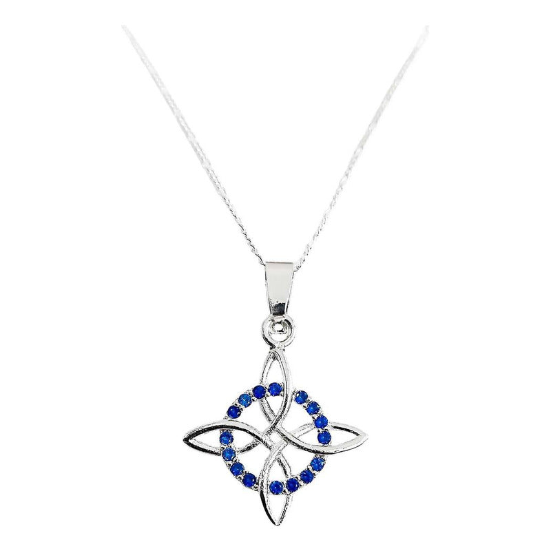 Dije Nudo Bruja Plata Solida 925 + Cadena 45 Cm Plata S925