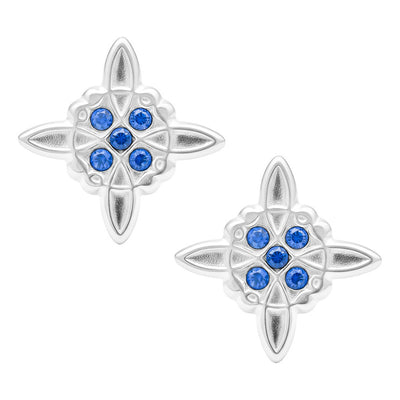 Aretes Broquel Plata 925 Nudo De Bruja Y Zirconia Amuleto