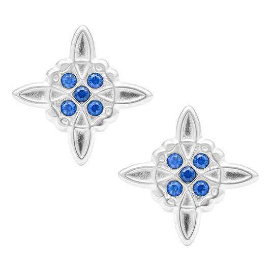 Aretes Broquel Plata 925 Nudo De Bruja Y Zirconia Amuleto