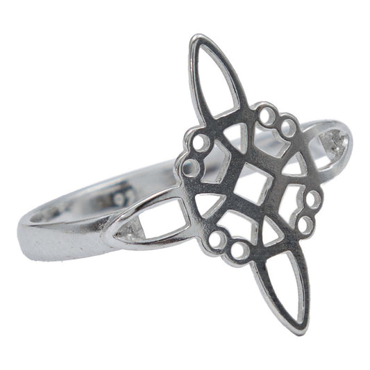 Anillo Liso Nudo De Bruja Laser Hombre Mujer Plata 925