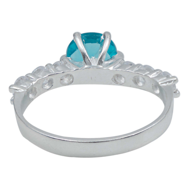 Anillo Promesa Amor Plata 925 Obsidiana Paraiba Certificado