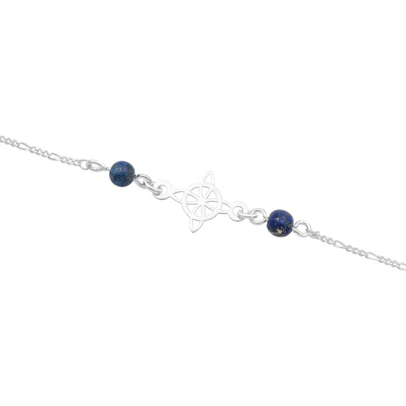 Joyaris Pulsera Nudo Bruja Figaro Plata 925 Mujer Ajustable Azul 18 Cm