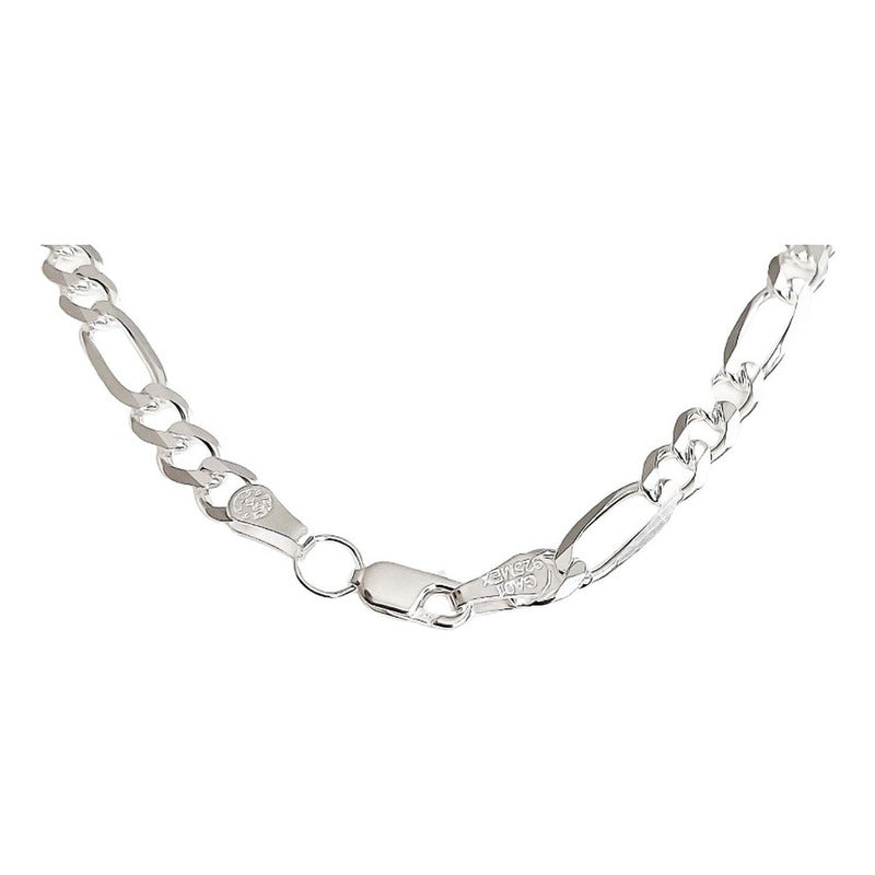 Cadena Gruesa De Plata 925 Hombre Fígaro 3x1 70 Cm X 6 Mm