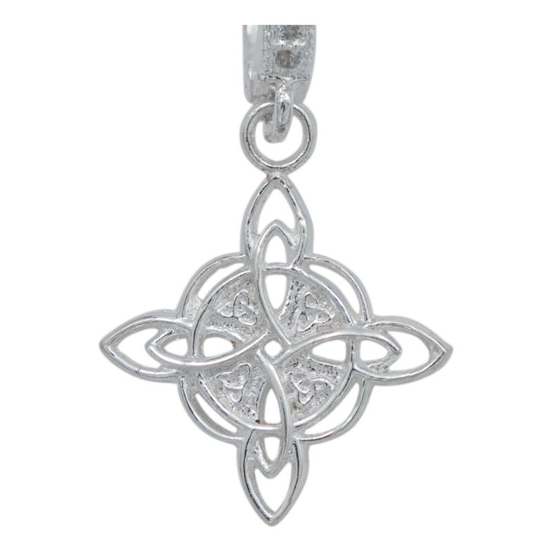 Arete Colgante Pendiente Nudo Bruja Triqueta Amor Plata S925