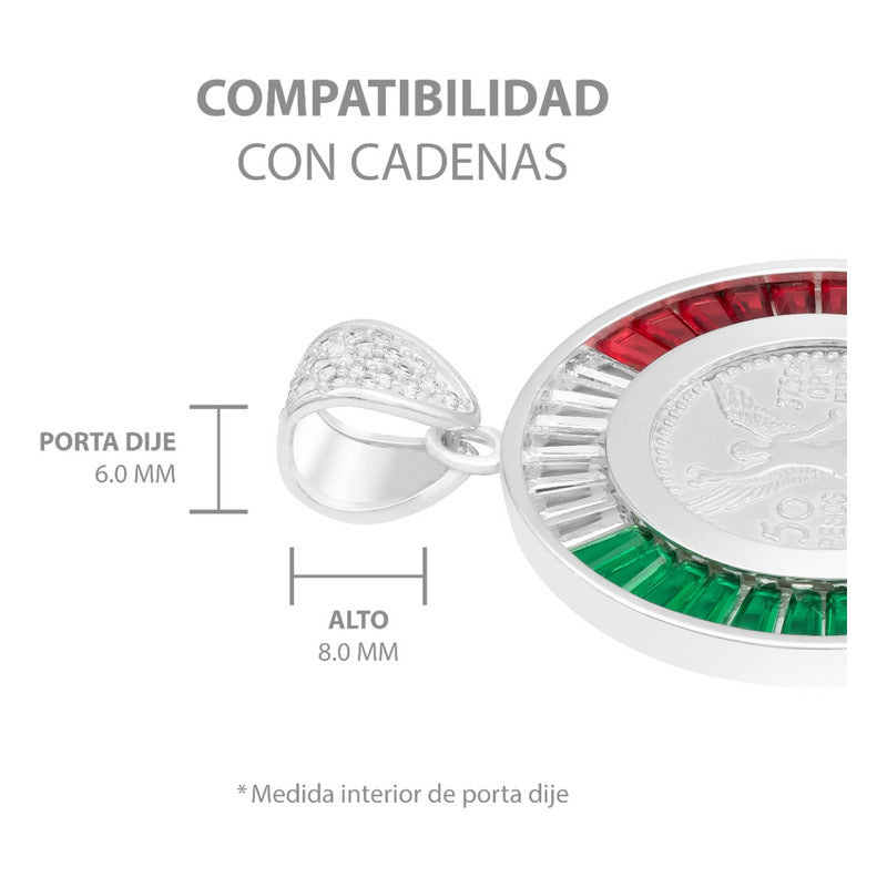 Dije Medalla Angel Centenario Bisel Zirconias Plata 925 Tricolor