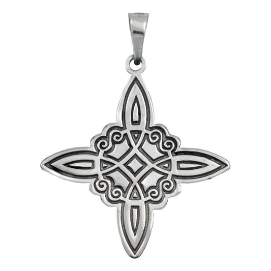 Dije Nudo Bruja Grande Celta Laser Líneas Mujer Plata 925 Plateado