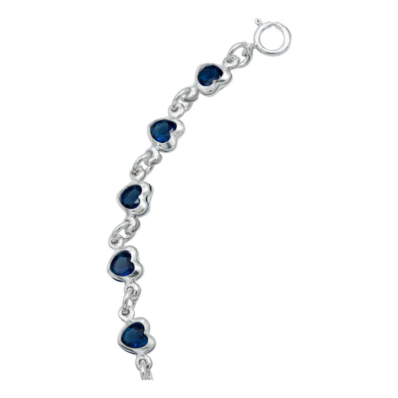 Pulsera Corazones Zirconias Amor Mujer Regalo Plata 925