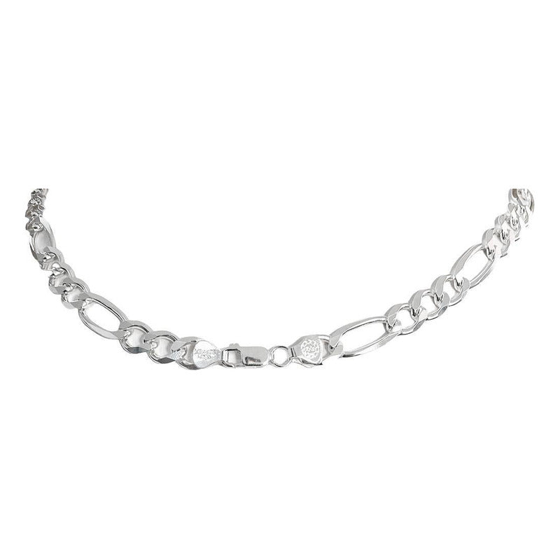 Cadena Gruesa De Plata 925 Hombre Fígaro 3x1 70 Cm X 9 Mm