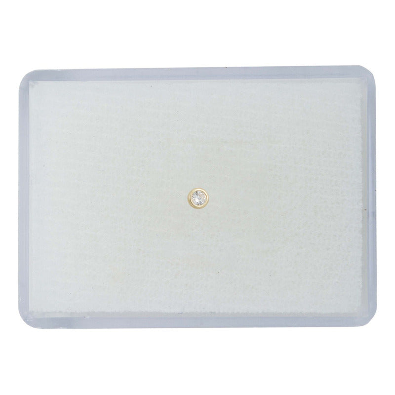 Piercing Nariz Zirconia Curva Mini Perfo 100% Oro 10k 1.5 Mm Dorado
