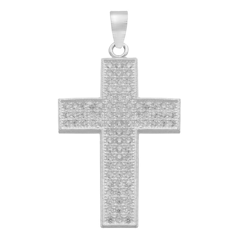 Dije Cruz Mediano Zirconias Hombre Regalo Plata 925 3.9 Cm