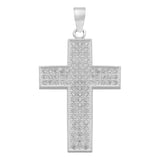 Dije Cruz Mediano Zirconias Hombre Regalo Plata 925 3.9 Cm