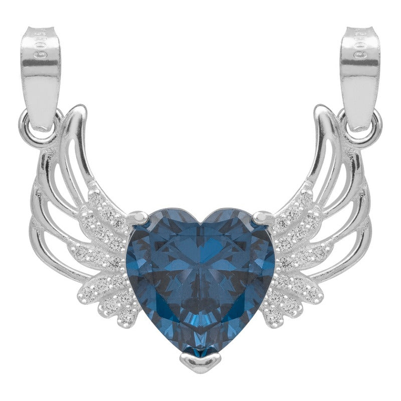 Dije Corazón Alas Zirconias Amor Mujer Mamá Regalo Plata 925