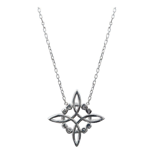 Collar Nudo De Bruja Celta Mujer Regalo Plata Italiana 925 Plateado