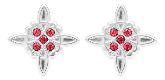 Aretes Broquel Plata 925 Nudo De Bruja Y Zirconia Amuleto