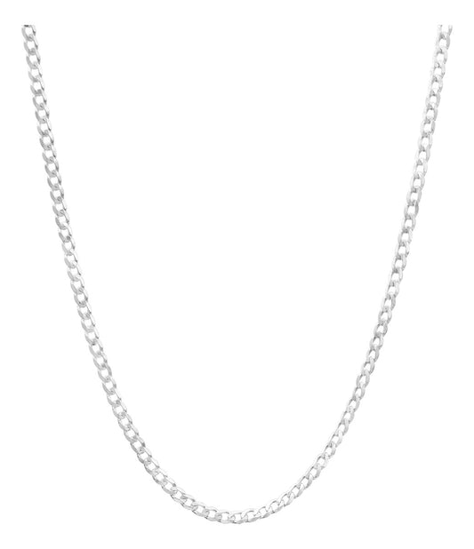 Cadena Cubana Delgada Plata S925 Hombre Barbado 70 Cm X 4mm 52053