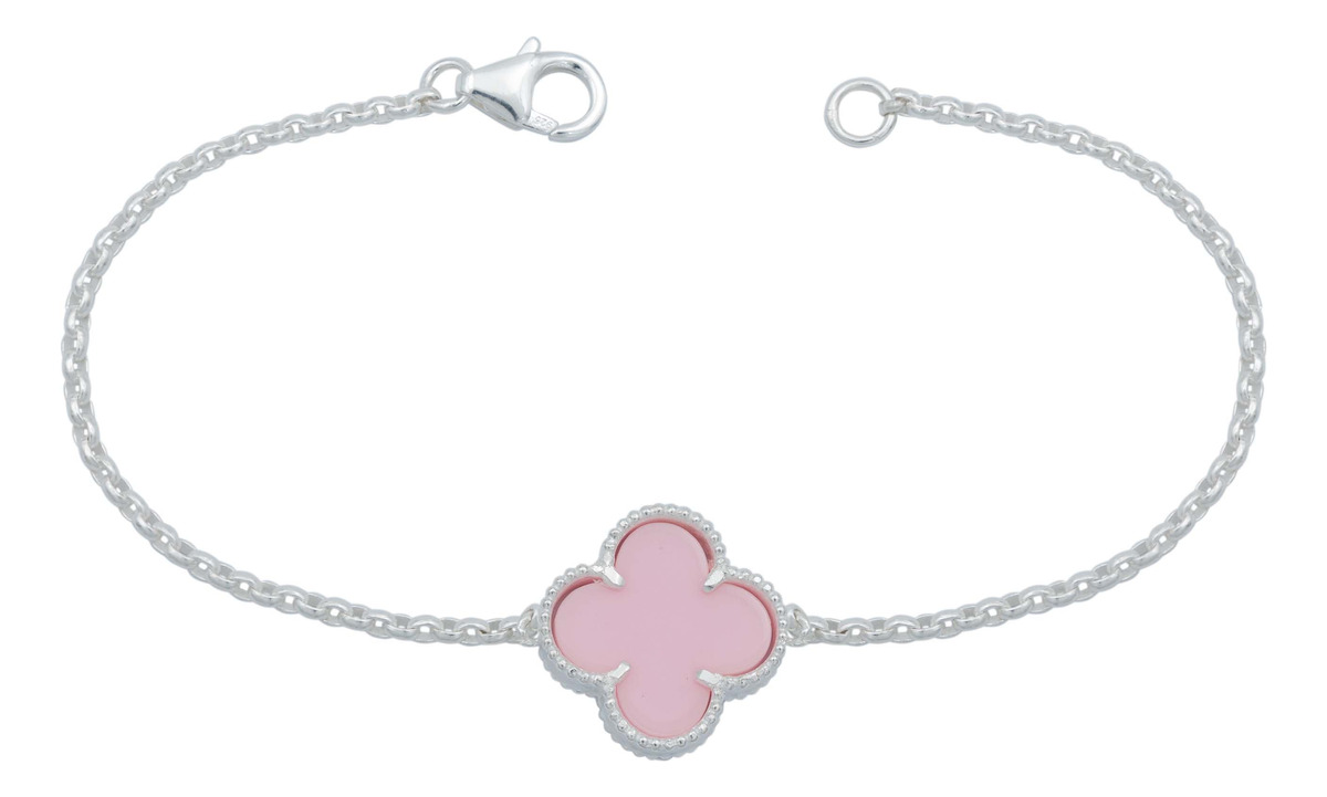Pulsera Un Trebol Esmaltado Regalo Hombre Mujer Plata 925