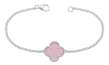 Pulsera Un Trebol Esmaltado Regalo Hombre Mujer Plata 925