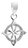 Dije Nudo De Bruja Celta Redondo Zirconias Plata Ley 925