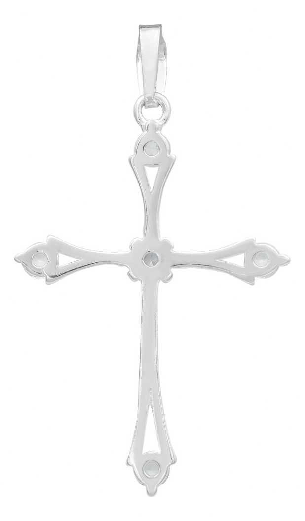 Joyaris Dije Cruz Italiana Plata 925 Unisex Zirconias 31mm Plateado