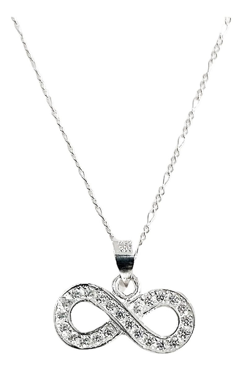 Collar Infinito Mujer Zirconias Amor Regalo Plata 925